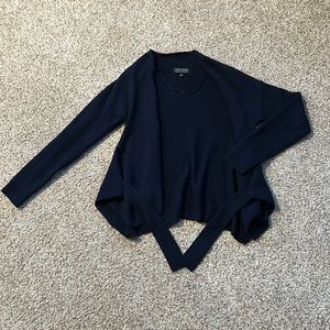 Navy Blue Sweater With Ties